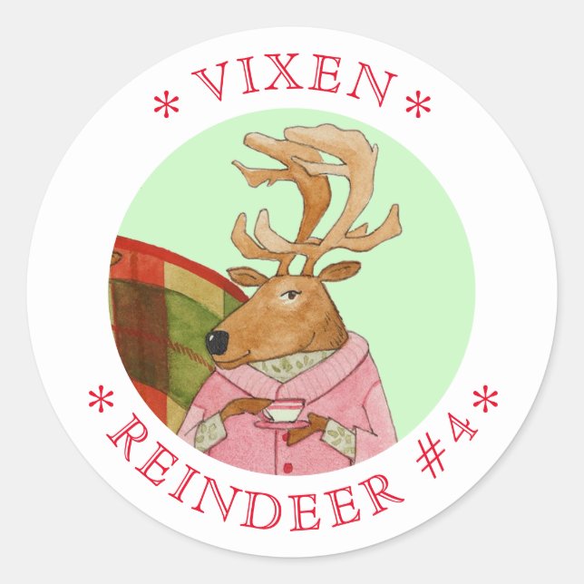 VIXEN REINDEER Große Round Stickers (Vorderseite)