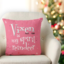Vixen Reindeer Spirit Animal Christmas Pink Kissen
