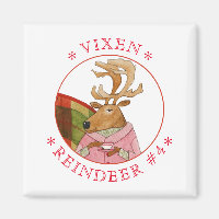 VIXEN REINDEER Square Magnet