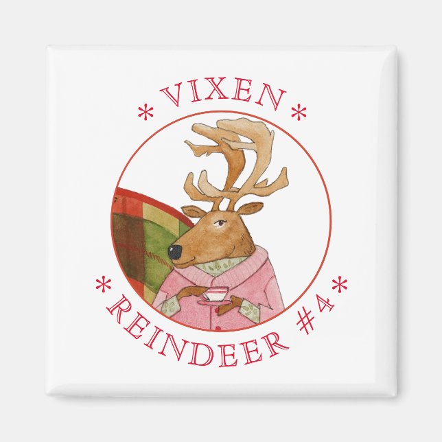 VIXEN REINDEER Square Magnet (Vorne)