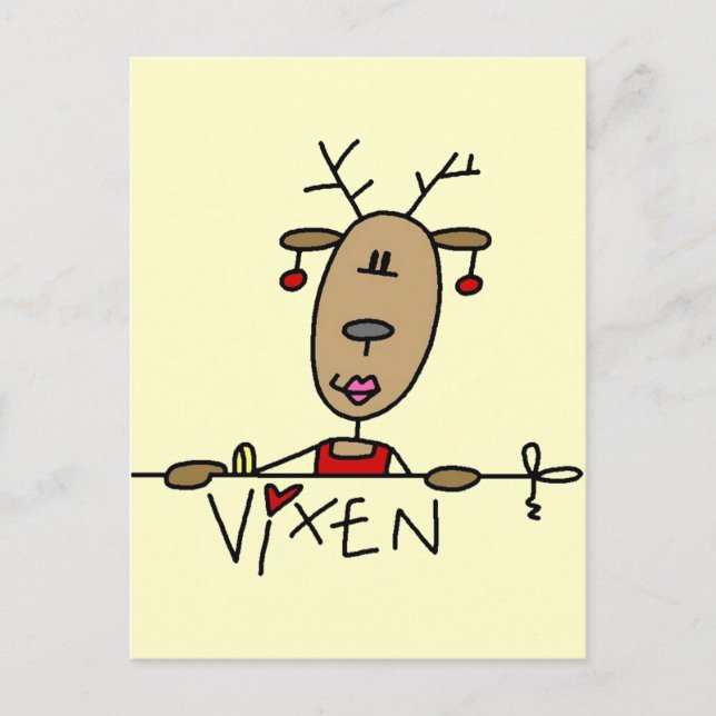 Vixen Reindeer Tshirts und Geschenke Postkarte (Vorderseite)