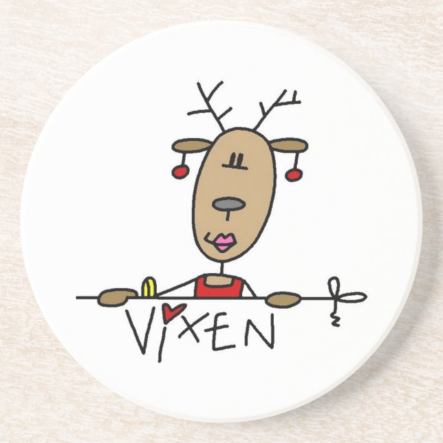 Vixen-Ren-Weihnachtst-shirts und -geschenke Sandstein Untersetzer (Vorne)
