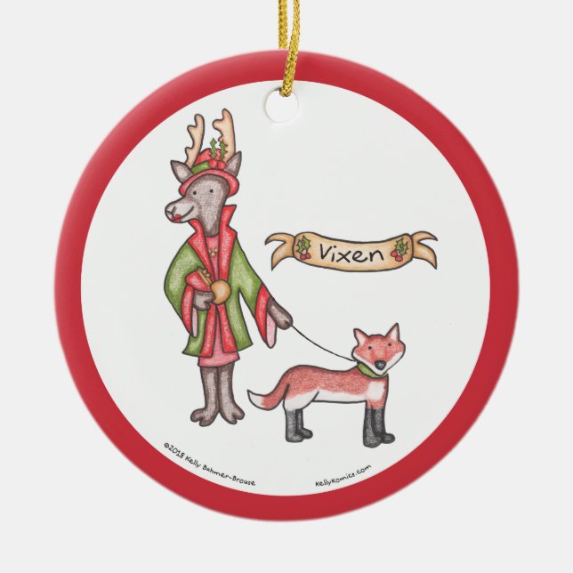 Vixen-Verzierung Keramik Ornament (Vorne)