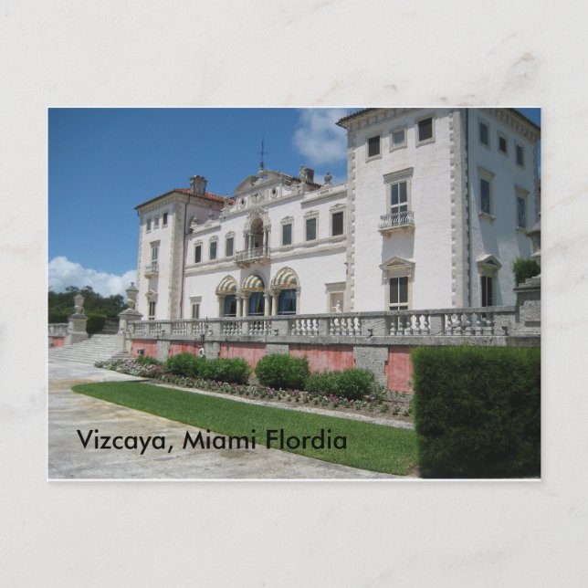 Vizcaya, Miami Flordia Postkarte (Vorderseite)