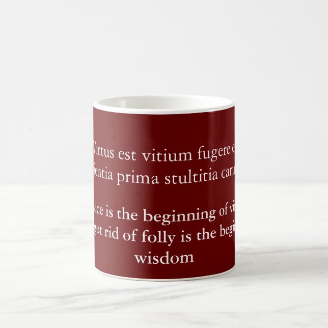 Vize und Tugend, Zitat von Horace Kaffeetasse (Mittel)