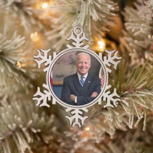 Vizepräsident Joe Biden während der Präsidentschaf Schneeflocken Zinn-Ornament