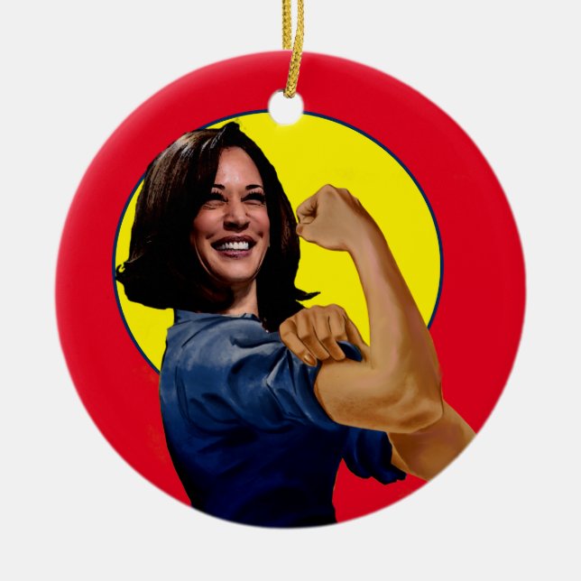 Vizepräsident Kamala Harris als Rosie Keramik Ornament (Vorne)