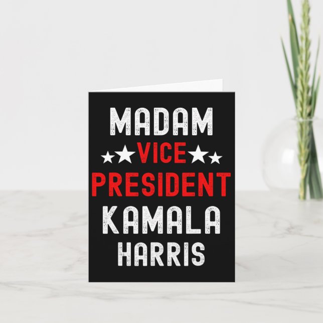 Vizepräsident Kamala Harris Feministisches Shirt.  Karte (Vorderseite)