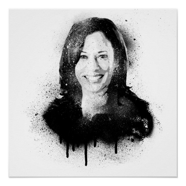 Vizepräsident Kamala Harris Graffiti Portrait Poster (Vorderseite)
