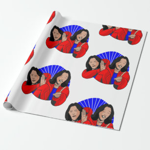 Vizepräsident kamala harris meme lustig geschenkpapier
