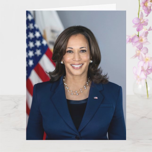 Vizepräsident Kamala Harris Portrait Birthday Karte (Orchidee)