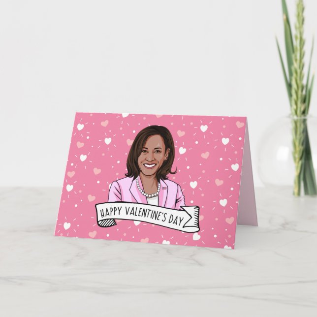 Vizepräsident Kamala Harris Valentine's Day Dankeskarte (Vorderseite)