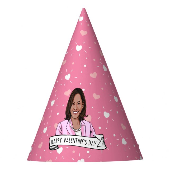 Vizepräsident Kamala Harris Valentine's Day Partyhütchen (Vorderseite)