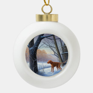 Vizla Lass es schneien Weihnachten Keramik Kugel-Ornament