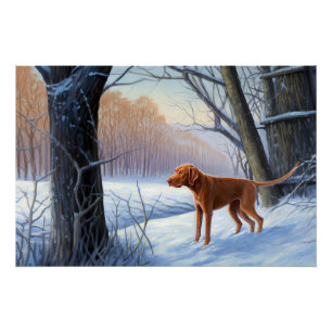 Vizla Lass es schneien Weihnachten Poster