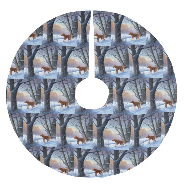 Vizla Let It Snow Weihnachten Polyester Weihnachtsbaumdecke (Vorderseite)