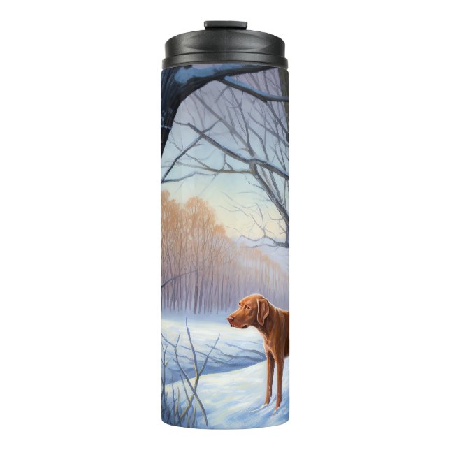 Vizla Let It Snow Weihnachten Thermosbecher (Vorderseite)