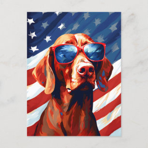 Vizsla 4. Juli Unabhängigkeitstag Postkarte