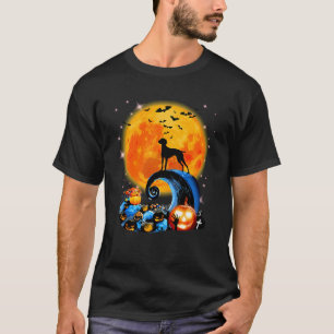 Vizsla and Yellow Moon Halloween Funny Dog Lover S T-Shirt