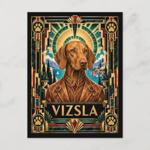 Vizsla, Art Deco Hund Postkarte