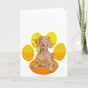 Vizsla Auf Pfoten Cartoon Karte