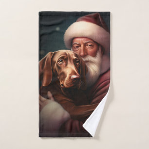 Vizsla avec Noël Festif du Père Noël