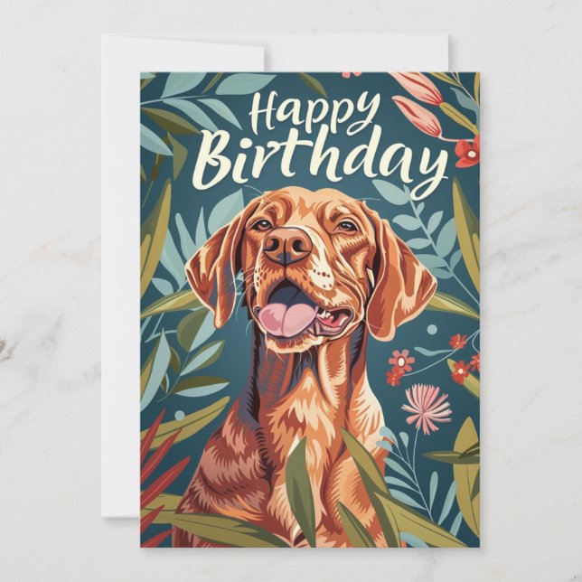 Vizsla Birthday Feiertagskarte (Vorderseite)