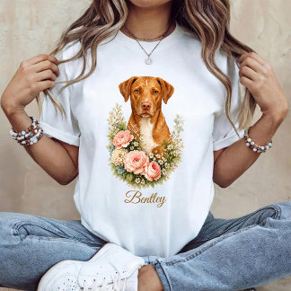 Vizsla-Blumenporträt T-Shirt