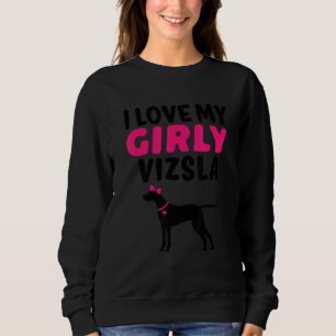 Vizsla Canine Pet Girl Dog Girly Gender Reveal Cu Sweatshirt