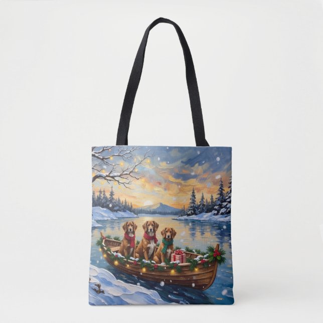 Vizsla Christmas Boat Holiday Tasche (Vorderseite)