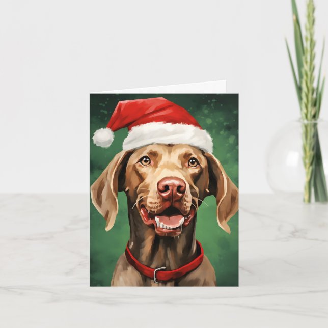 Vizsla Christmas Karte (Vorderseite)