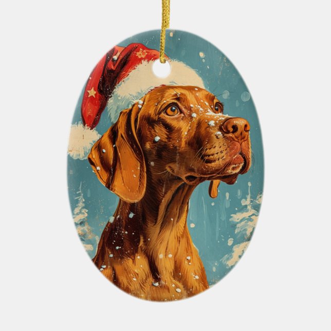 Vizsla Christmas Keramik Ornament (Vorne)