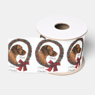Vizsla Christmas Wreath Ripsband