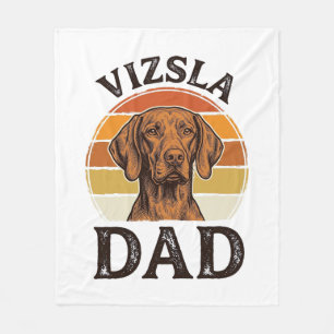 Vizsla Dad Vintage Gravur Hundedesign_1 Fleecedecke