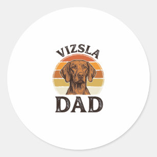 Vizsla Dad Vintage Gravur Hundedesign_1 Runder Aufkleber