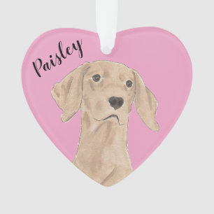 Vizsla de coeur rose personnalisée