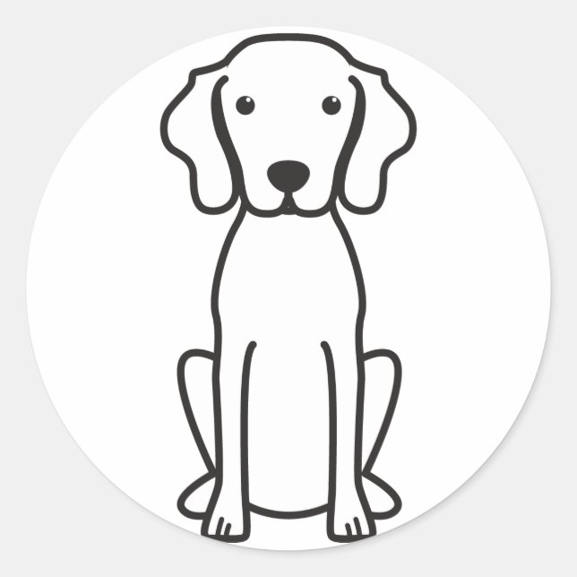Vizsla Dog Cartoon Runder Aufkleber (Vorderseite)