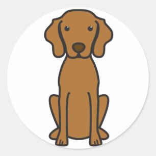 Vizsla Dog Cartoon Runder Aufkleber