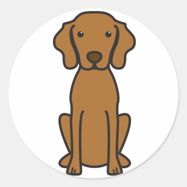 Vizsla Dog Cartoon Runder Aufkleber (Vorderseite)
