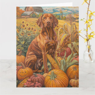 Vizsla Dog Herbsternte Erntedank Karte