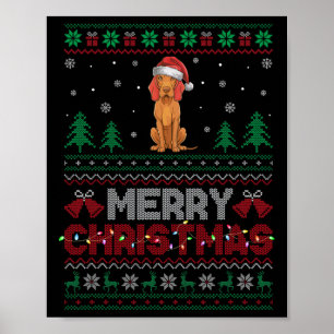 Vizsla Dog Liebhaber Weihnachtsmannmütze Weihnacht Poster