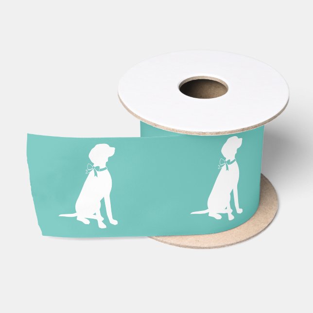Vizsla Dog Puppy Satinband (Spule)