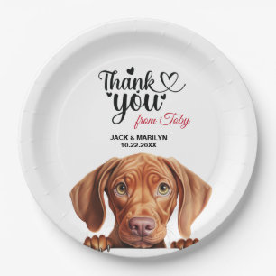 Vizsla Dog Wedding Vielen Dank Pappteller