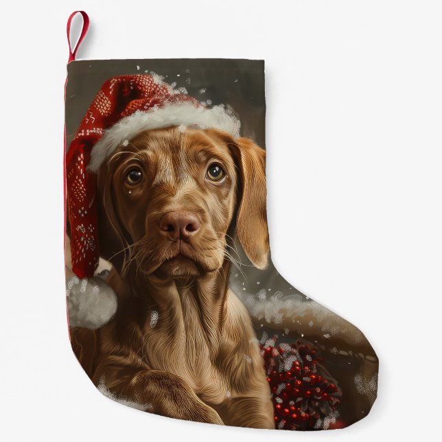Vizsla Dog Weihnachtsfest Kleiner Weihnachtsstrumpf (Vorderseite)