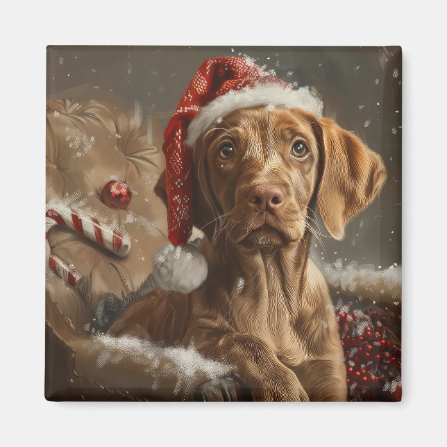 Vizsla Dog Weihnachtsfest Magnet (Vorne)