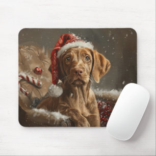 Vizsla Dog Weihnachtsfest Mousepad