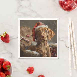 Vizsla Dog Weihnachtsfest Serviette