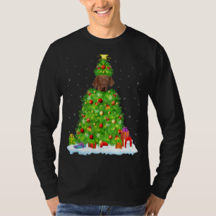 Vizsla Dog Xmas Lichtbaum Funny Vizsla Christm T-Shirt