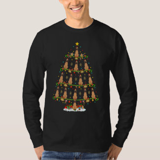 Vizsla Dog   Xmas Santa Vizsla Christmas Tree T-Shirt