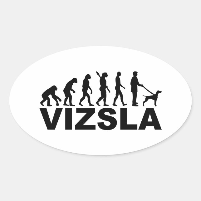 Vizsla-Evolution Ovaler Aufkleber (Vorderseite)